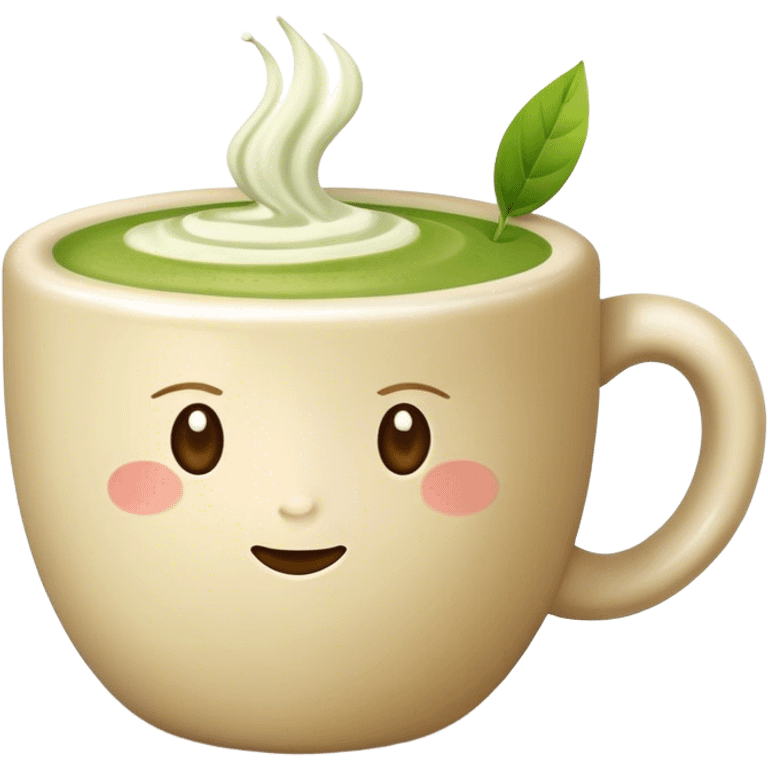 Matcha latte in beige mug emoji