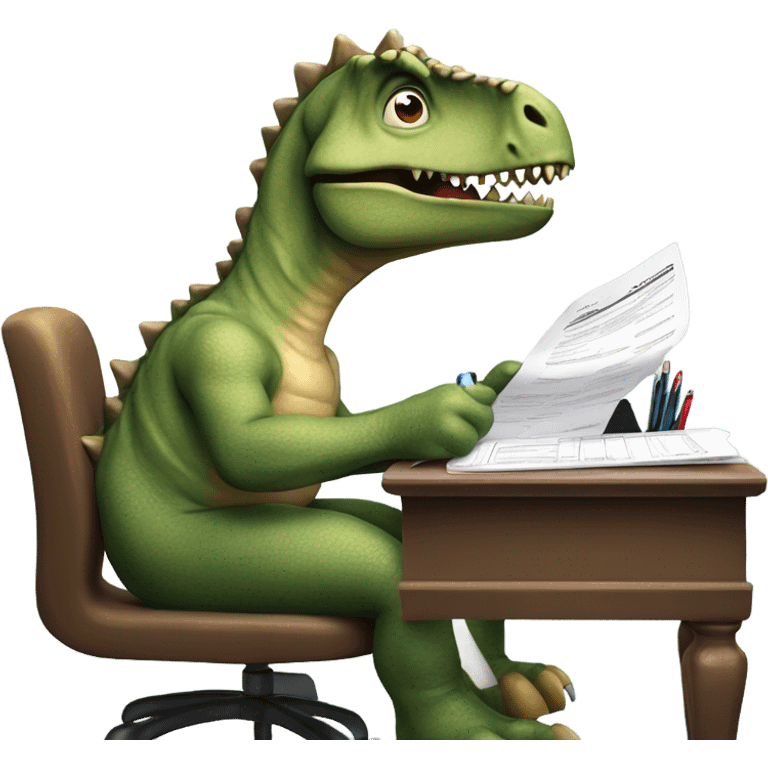 Dino filing his taxes emoji