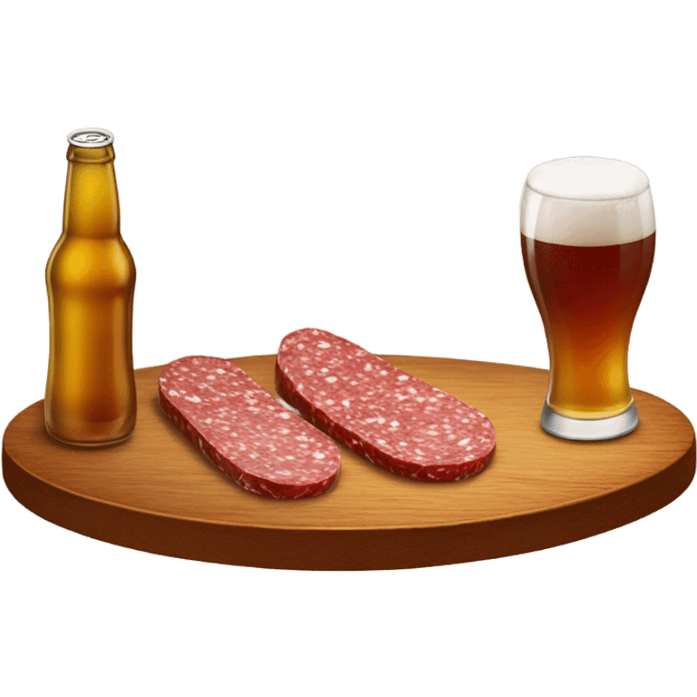 salami table with a beer emoji