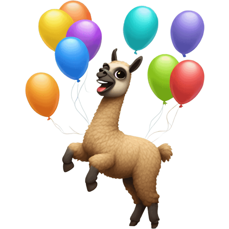 Dancing llama with balloons  emoji