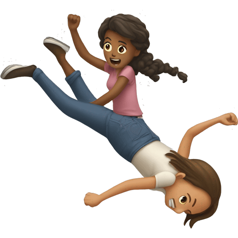 girl falling in front of man emoji