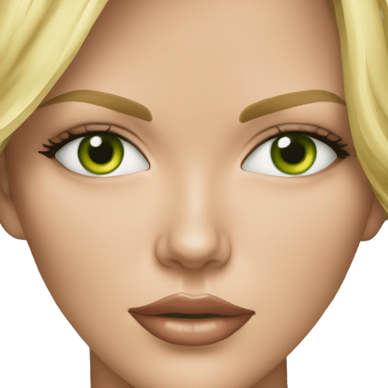 ultra realistic charlize theron green eyes wearing shirt emoji