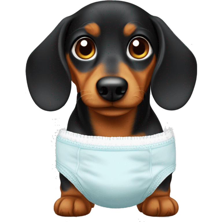 daschund in diaper emoji