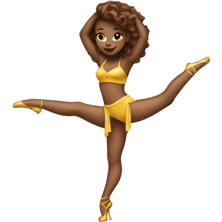 Pole dancer with brown hair emoji