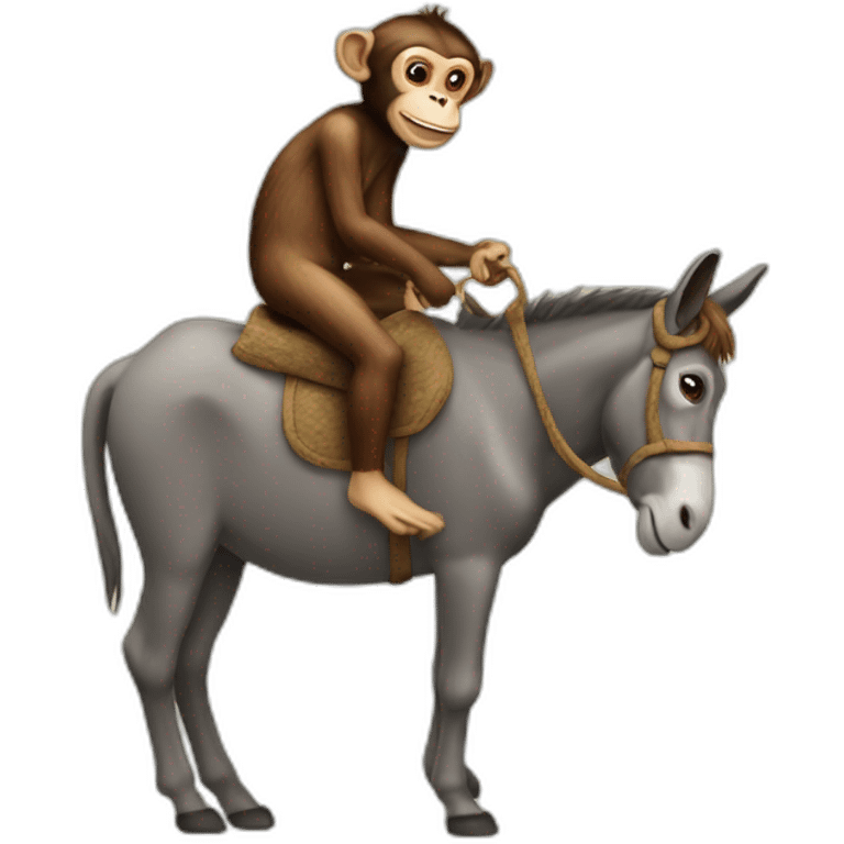 Monkey on the donkey  emoji