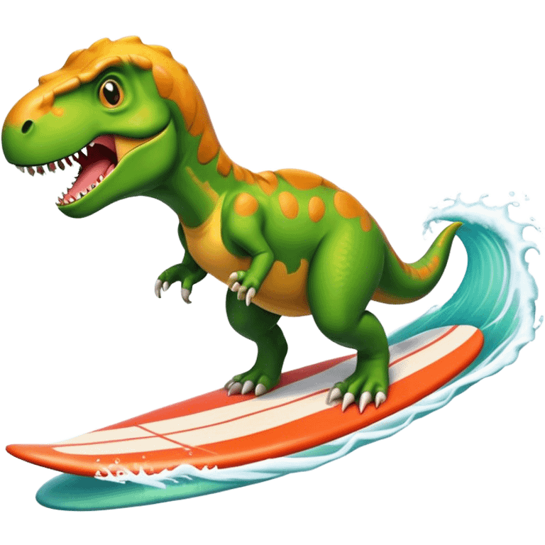 T rex  surfing emoji