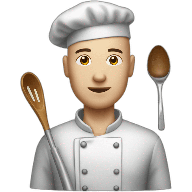 Canteen staff nice but annoying enrobed bald with ladle emoji