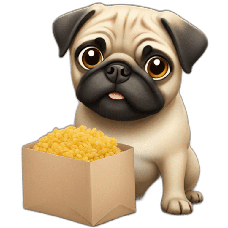 Pug delivering food  emoji