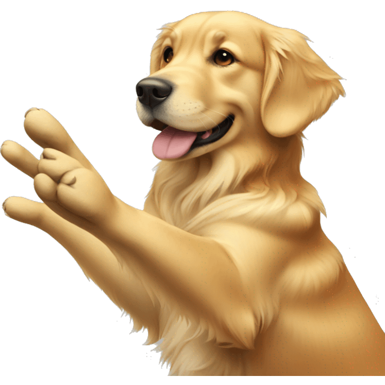 Golden Retriever giving high five emoji