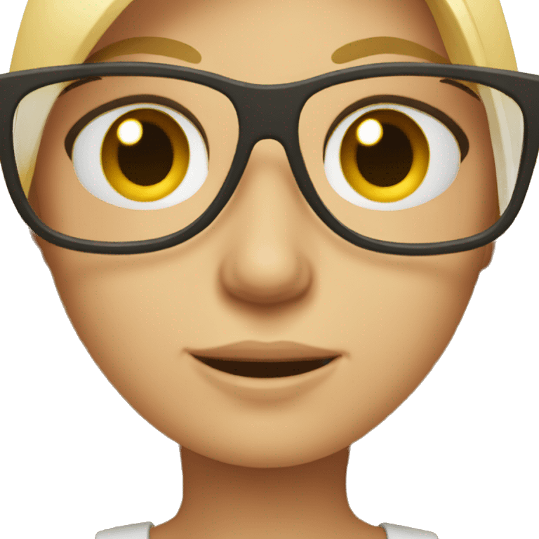 Blonde girl with glasses emoji