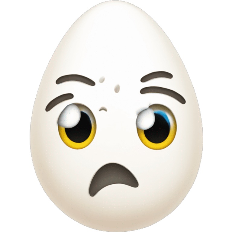 A crying egg with tears emoji