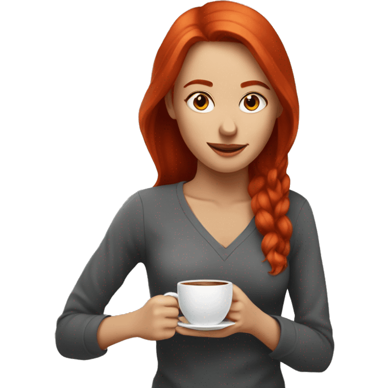 woman with red hair dri
 yogak coffee emoji