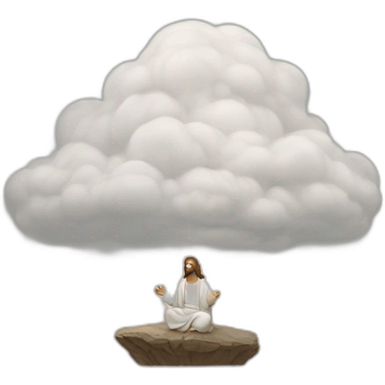 Cloud and jesus praying emoji