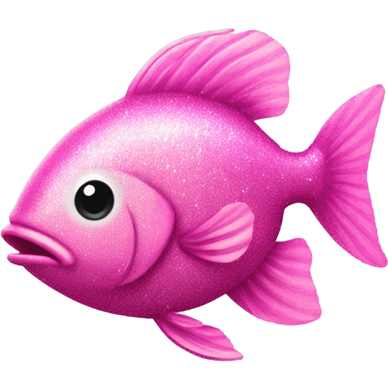 Pink full body fish with glitter emoji