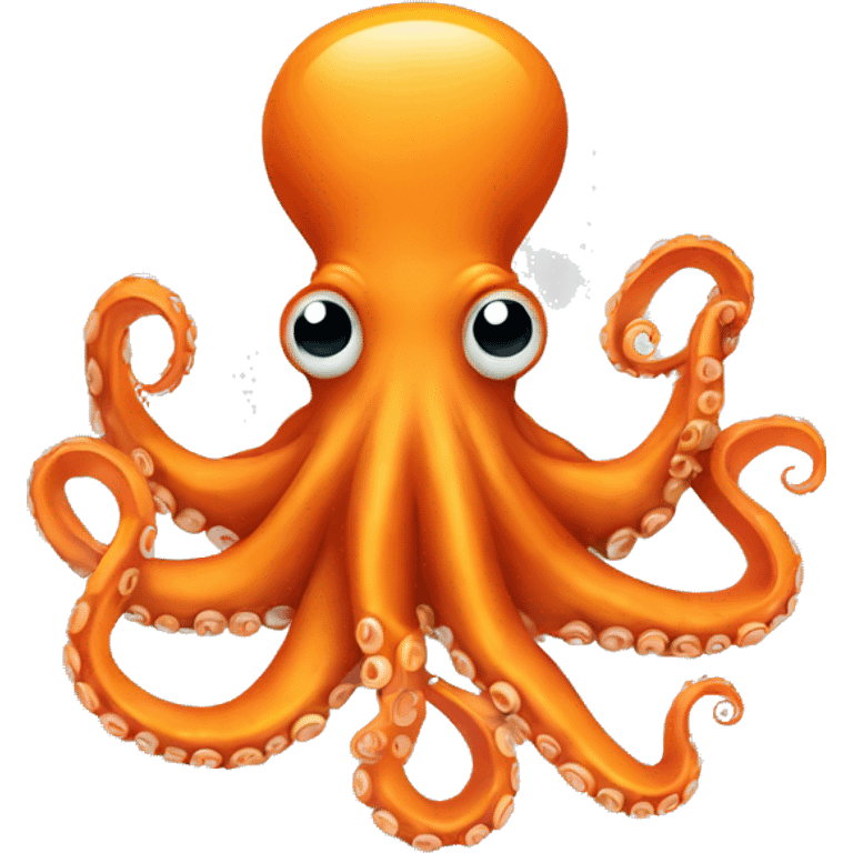 An octopus and an orange emoji