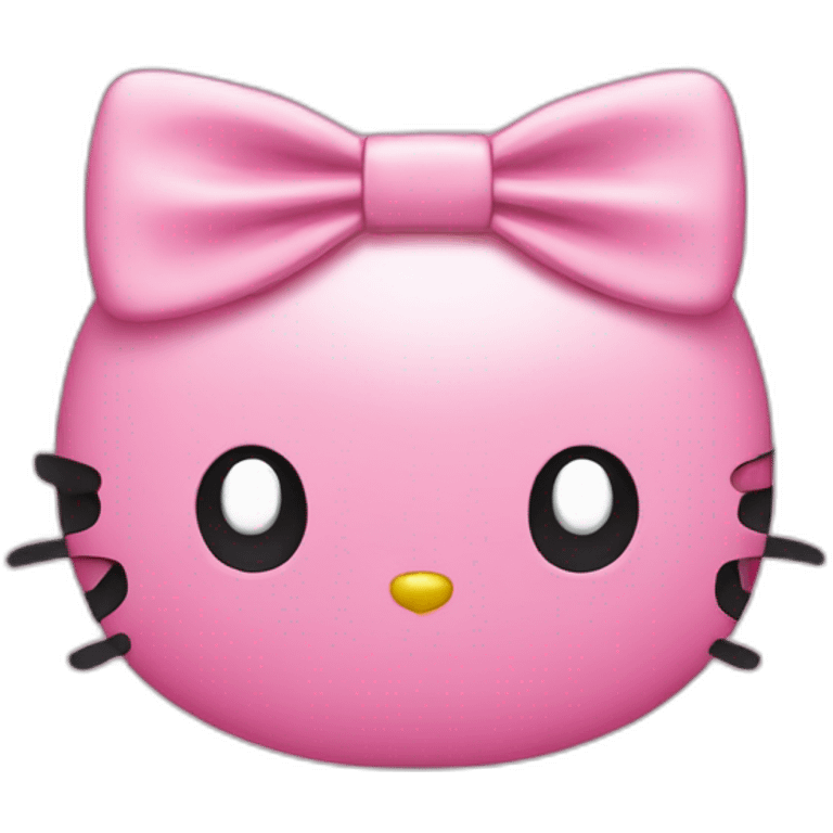 Hello Kitty noeud rose emoji