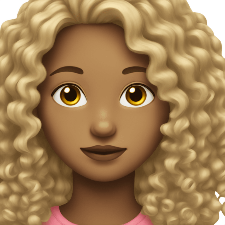 girl with dirty blonde curly hair  emoji