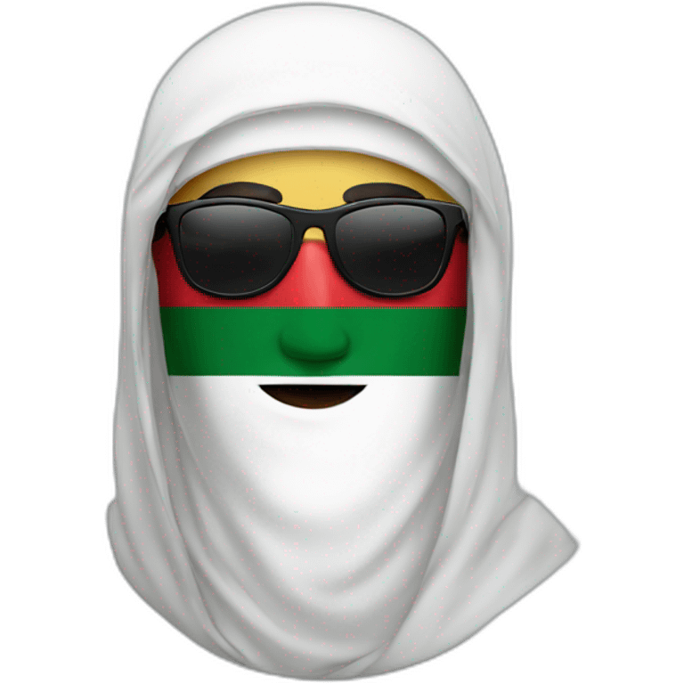 Palestinian flag Muslim men with sunglasses emoji