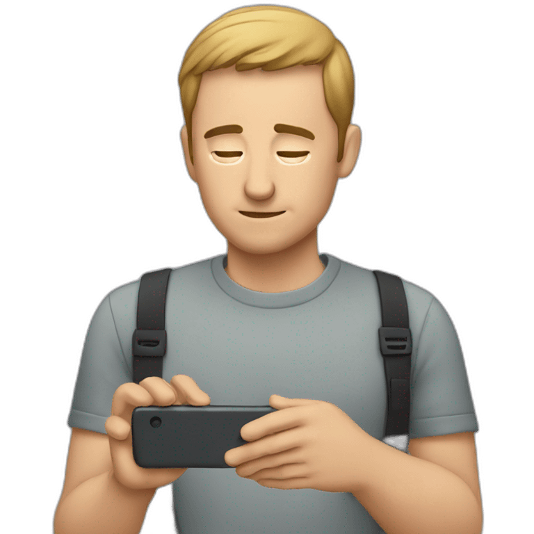 man looking down on a smartphone  emoji