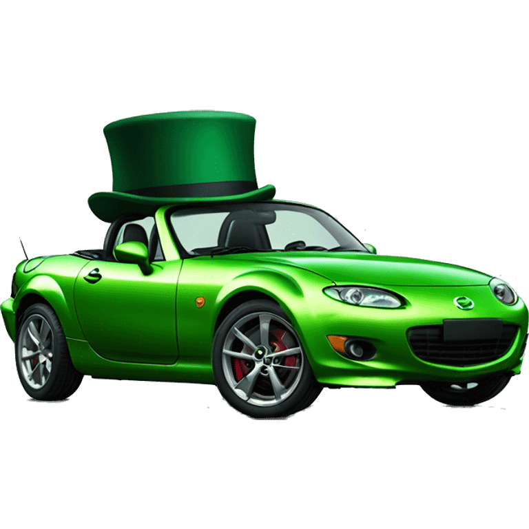 Mazda mx5 nb green with top hat emoji