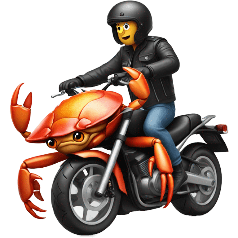 Crab riding a motorcycle  emoji