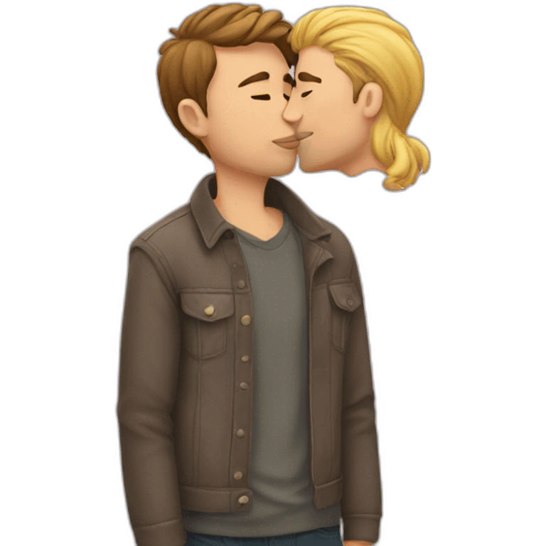 gay man kissing emoji