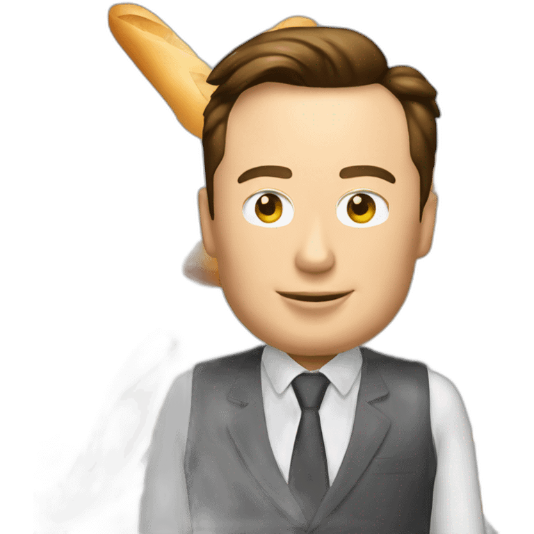 Elon musk tient baguette emoji