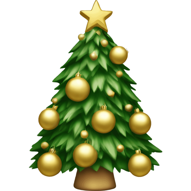 Christmas tree with white and gold decorations emoji