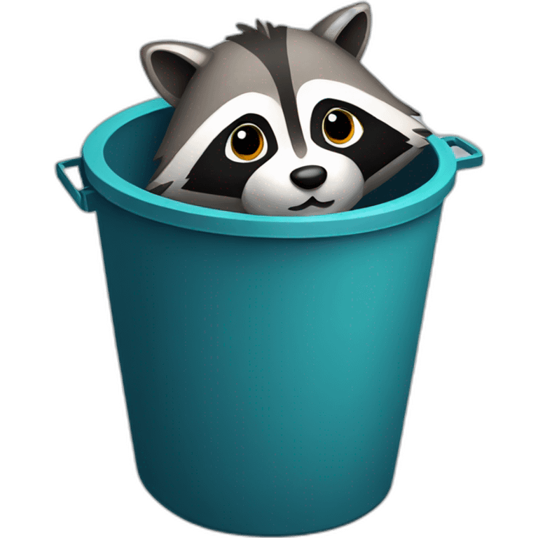 Funny raccoon in bin emoji