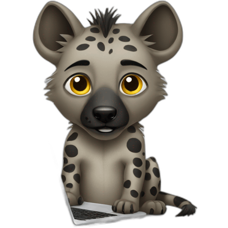 hyena with laptop emoji