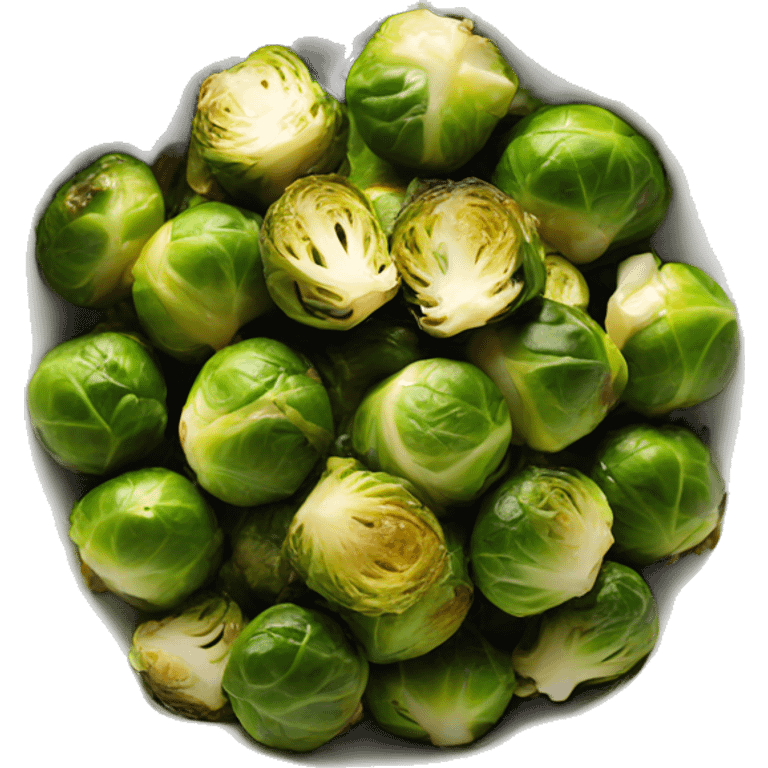 crispy brussel sprouts in white bowl emoji