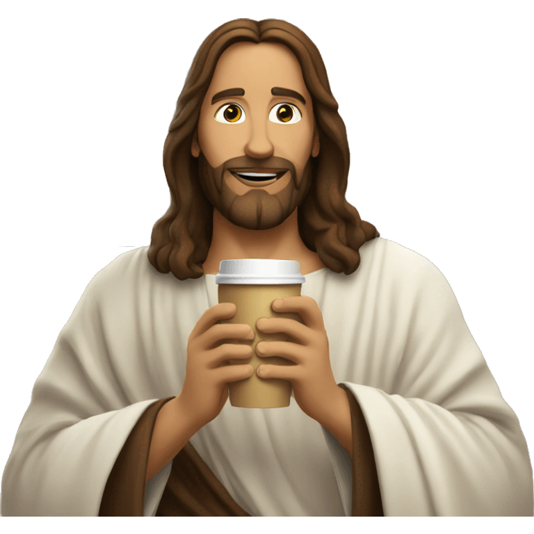 Jesus with coffee  emoji