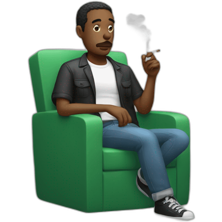 Man chilling and smoking emoji