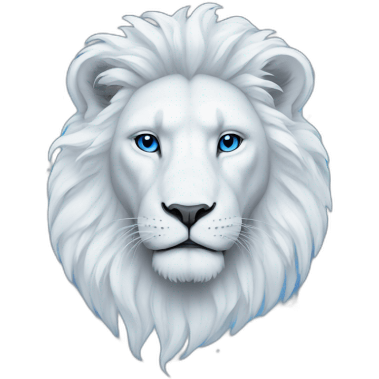 white and blue lion and stars of israel emoji