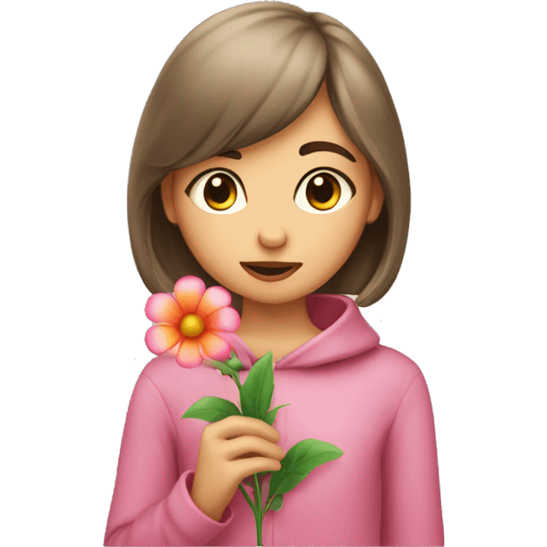 Girly pop smelling a flower emoji