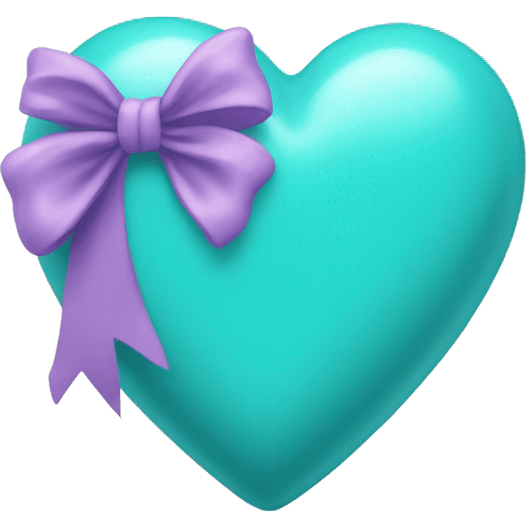 turquoise heart with light purple bow emoji