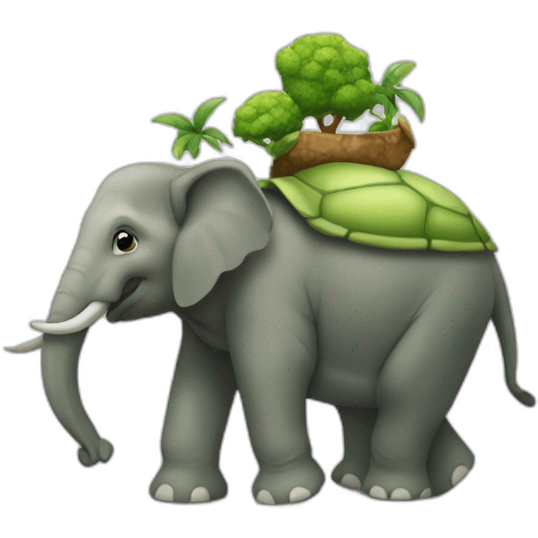 Tortue sur elephant emoji