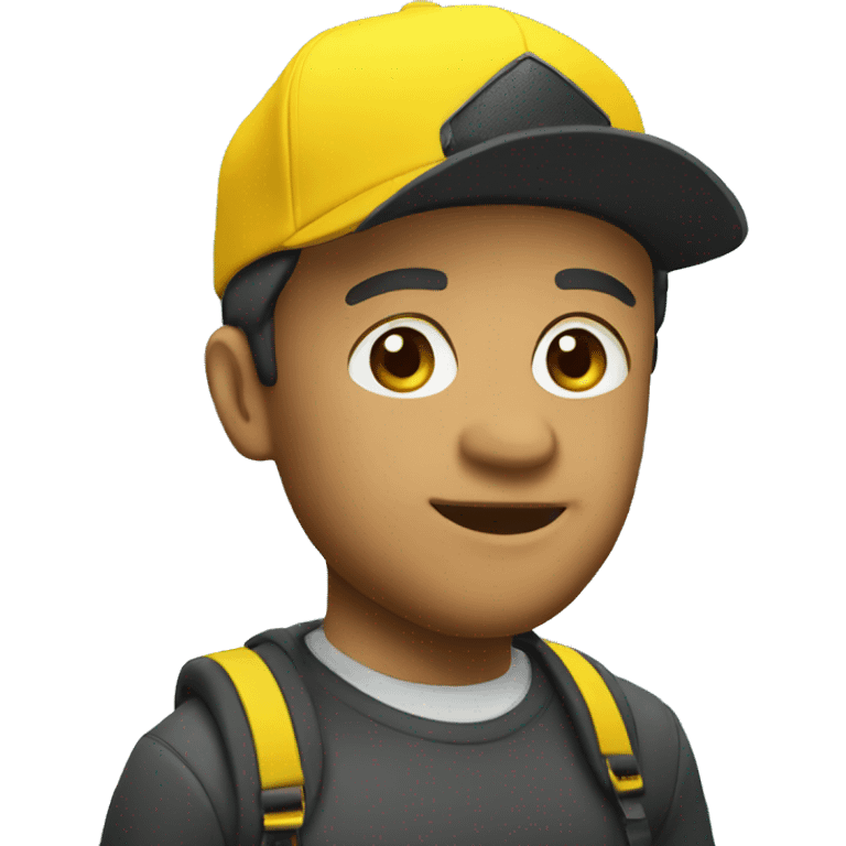 My Memoji with a Ferrari yellow cap emoji