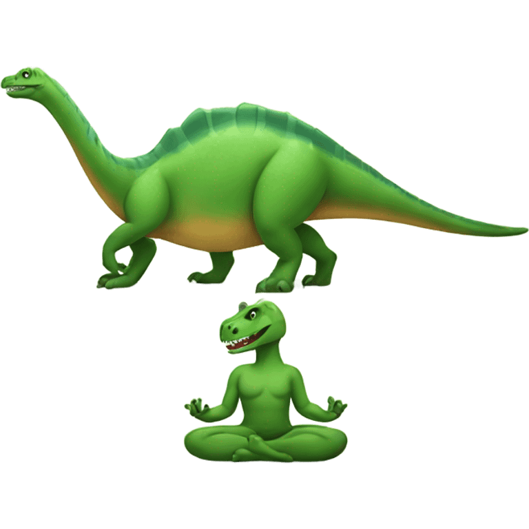 dinosaur doing yoga emoji