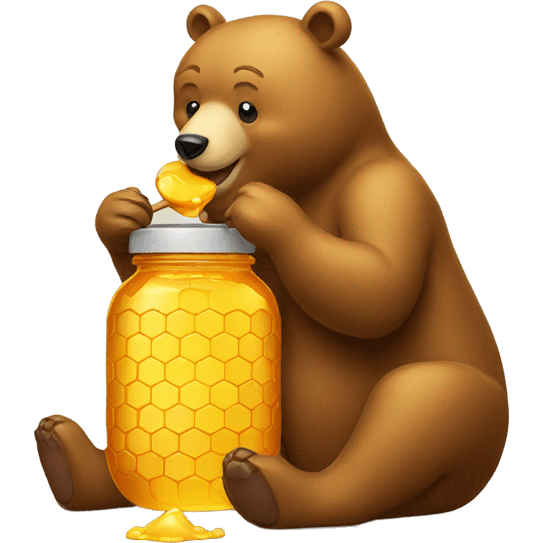 bear eats honey  jar emoji