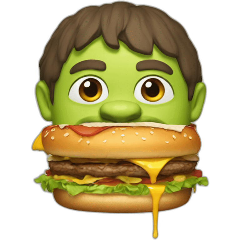 Shrek eat a burger emoji