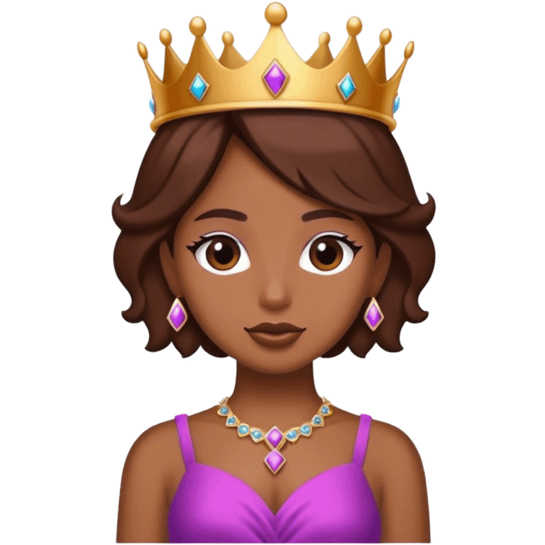 Brown girl diva with crown emoji