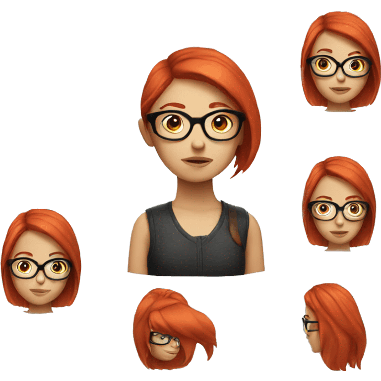 Girl with red hair and glasses  emoji