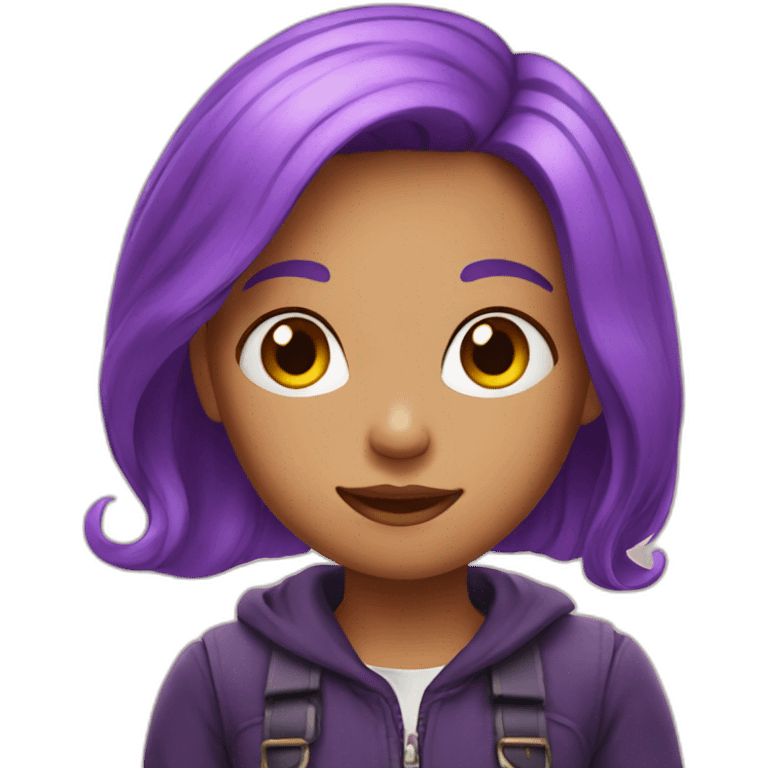  Girl with purple hair emoji