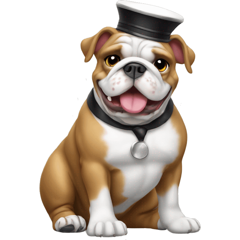 english bulldog conductor emoji