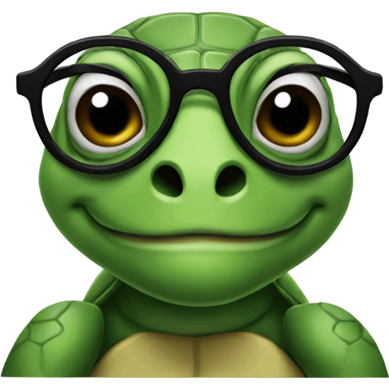 A turtle with glasses emoji