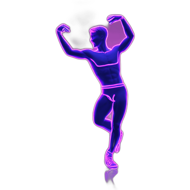  male dancer neon sign booty emoji