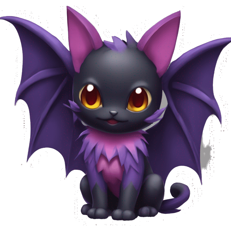 Cool Cute Edgy Dark Black Red Purple Batty Chibi Noibat-Cat-Pokémon-Fakémon-hybrid emoji