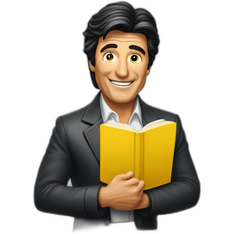 T. Harv Eker showing the yellow book "the secret of a millonaire mind" emoji