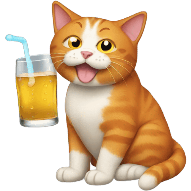 Drunk ginger cat emoji